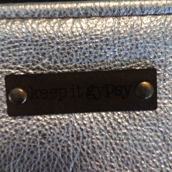 Keep It Gypsy leather silver crossbody with authentic LV patch - Picture 6 of 7